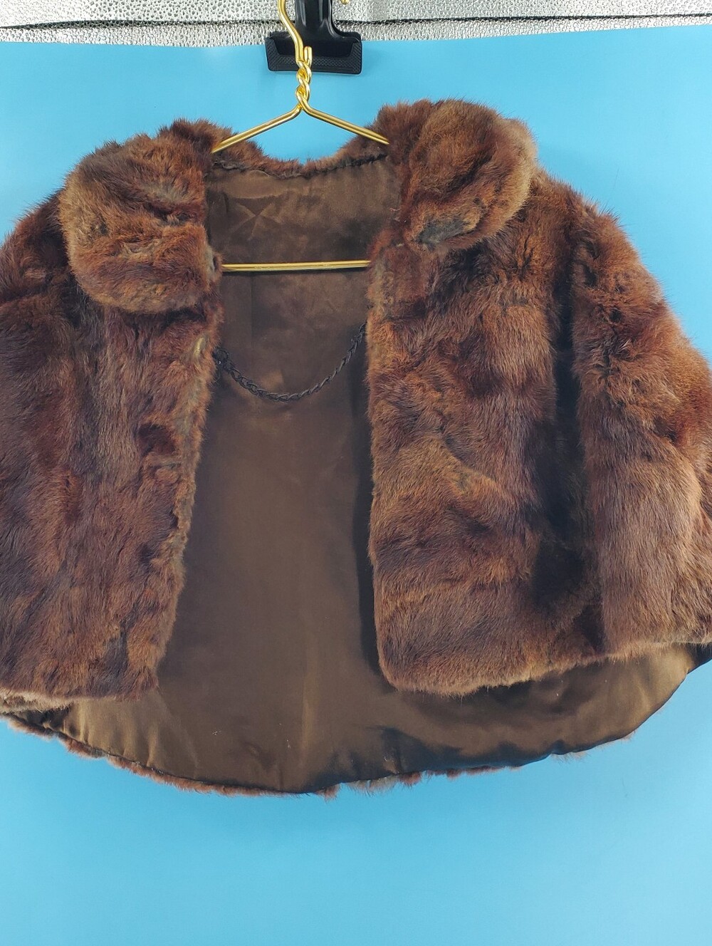 Vintage 60s mouton fur cape